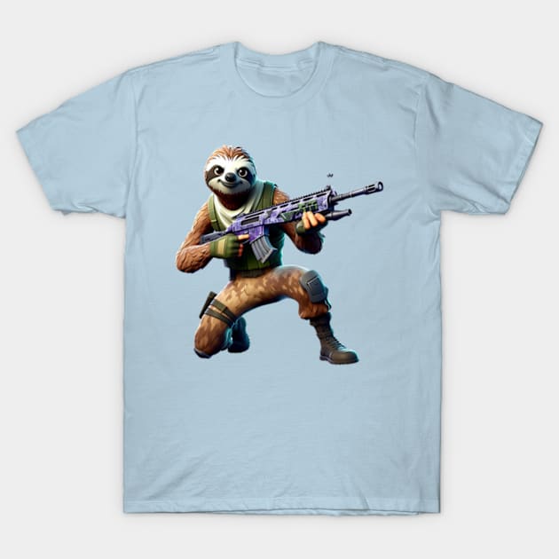 Fortnite-inspired sloth design T-Shirt by The Artful Barker